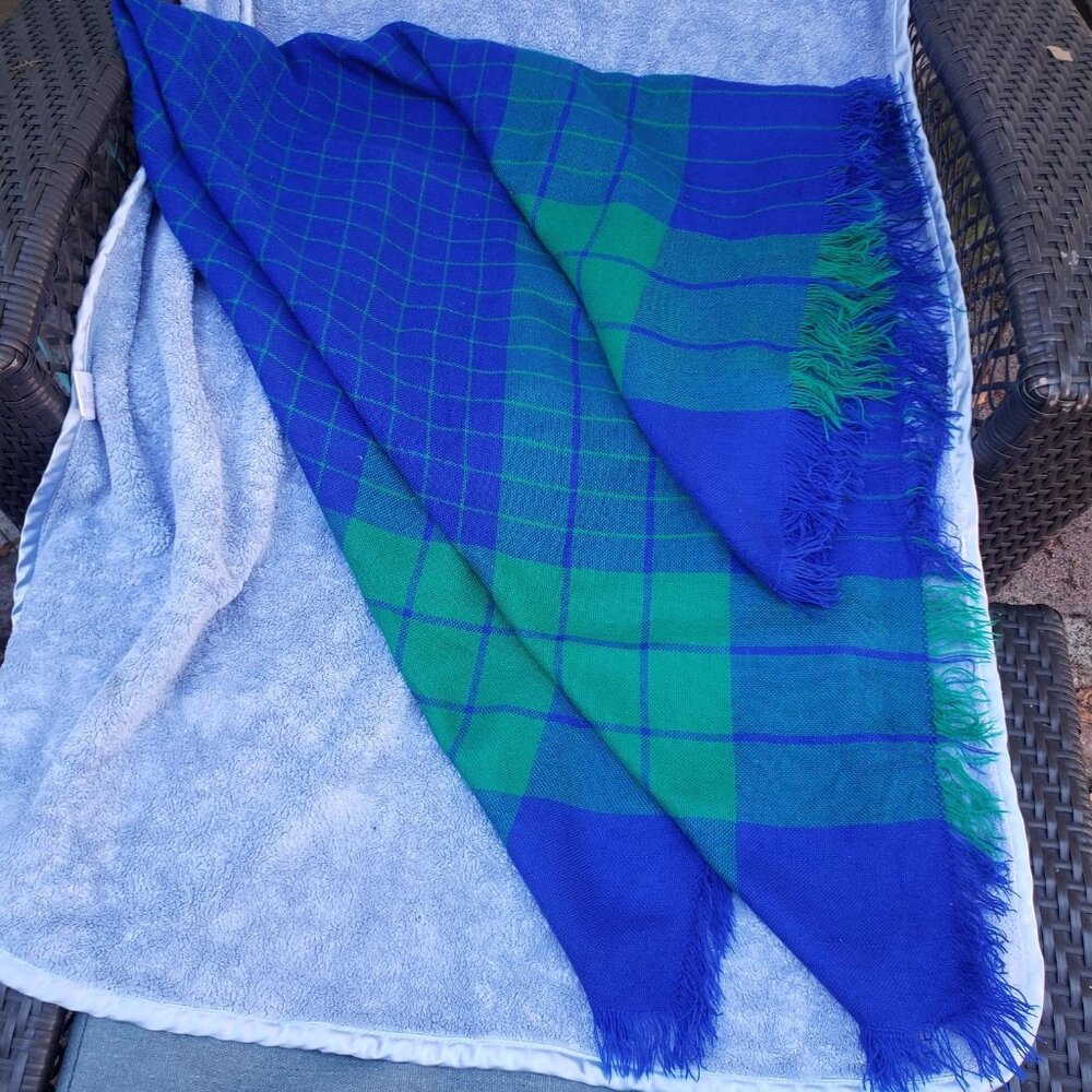 Vintage Irish Blue and Green Wrap/Scarf
